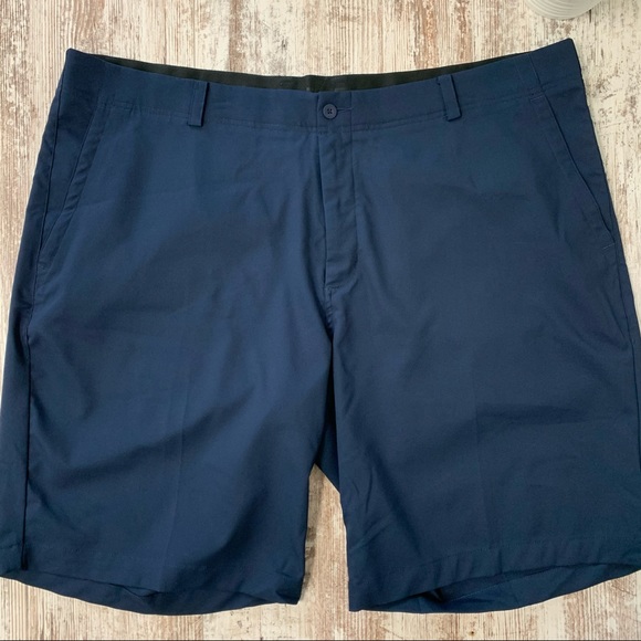 NIKE 2Pr Beige Navy Blue Golf Dri Fit Shorts 42 - Picture 8 of 11